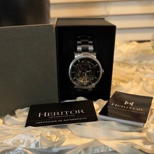 Heritor Silver Men's Watch